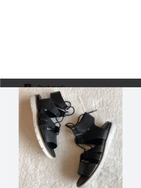 Sofft Black Lace-Up Gladiator Sandals with White Sole